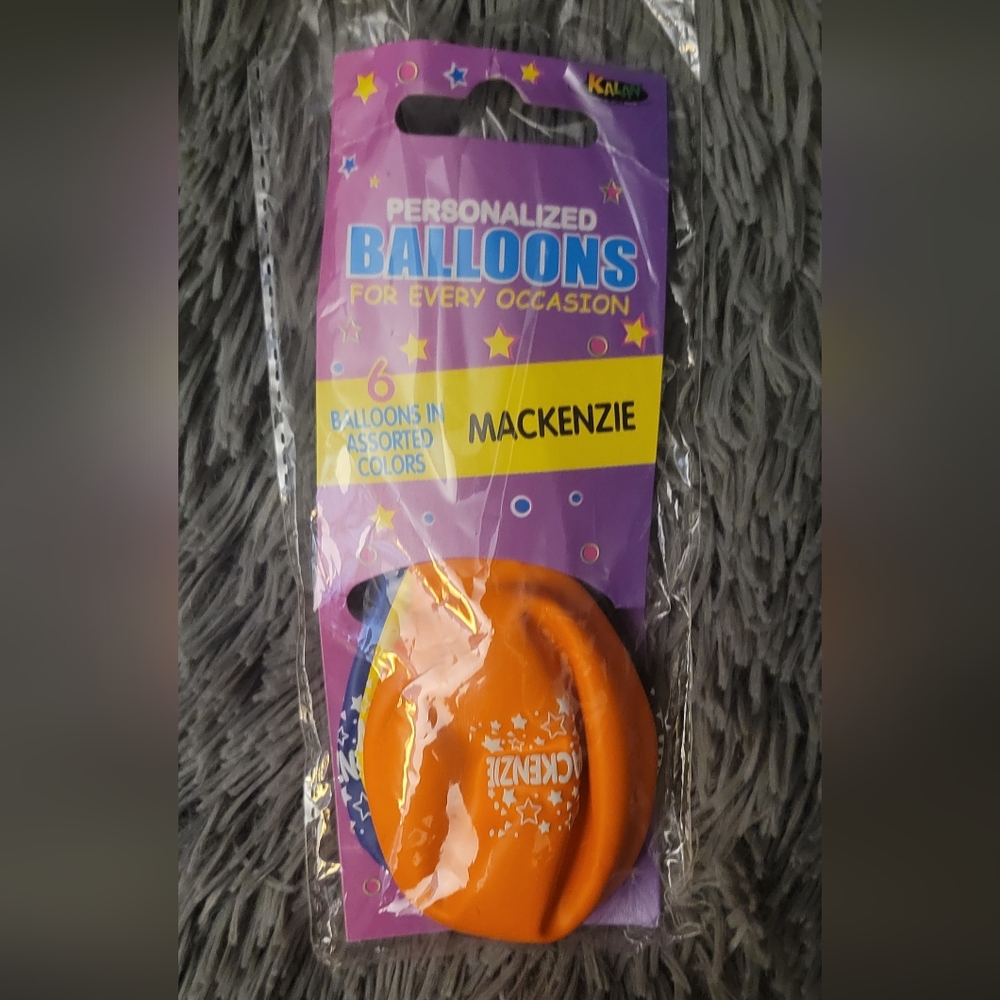Personalized Balloons  for every occasion, "MACKENZIE" in assorted Colors